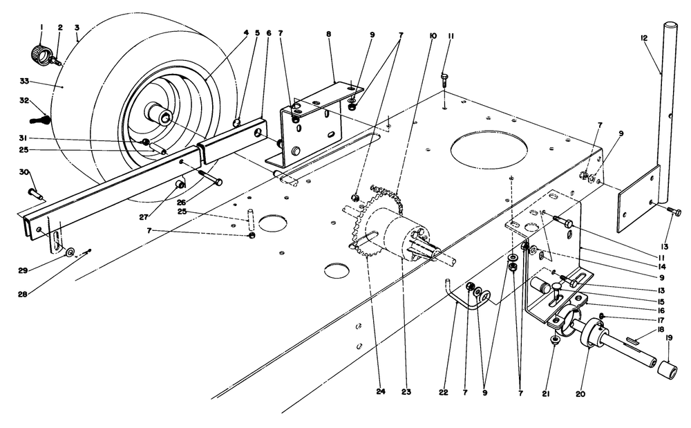 Rear Axle Assembly Diagram and Parts List for 56138 3000001 - 3999999 Toro Lawn Tractor