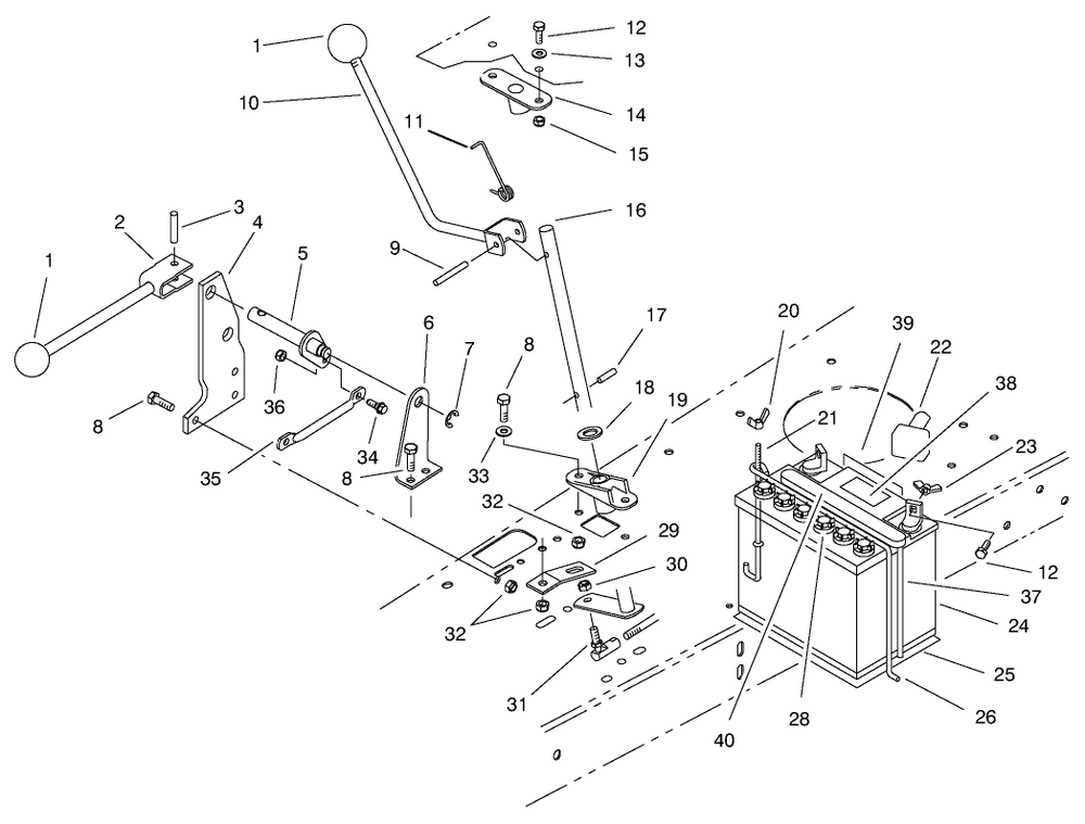 Transmission Linkage Assembly Diagram and Parts List for 70084 8900001 - 8999999 Toro Lawn Tractor