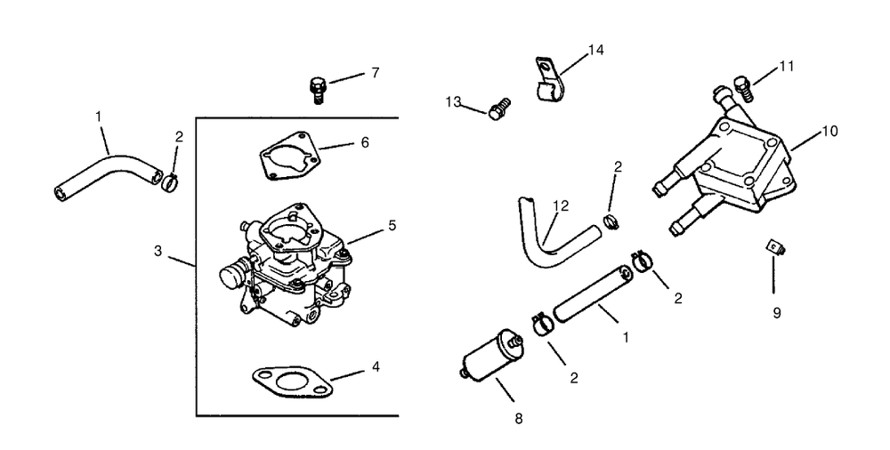 Fuel System Diagram and Parts List for 74187 (200000501-200999999)(2000) Toro Lawn Mower