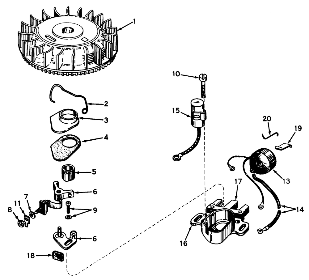 Magneto No. 610793 Diagram and Parts List for 18215 0000001 - 0999999 Toro Lawn Mower