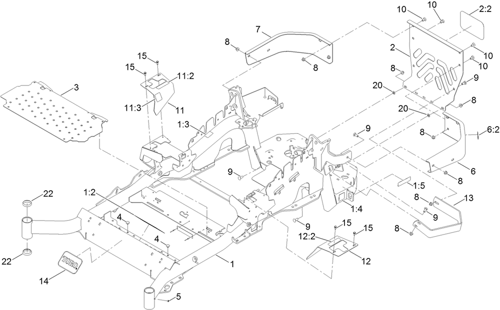 Frame Assembly Diagram and Parts List for 72960 409200000-999999999 Toro Lawn Mower