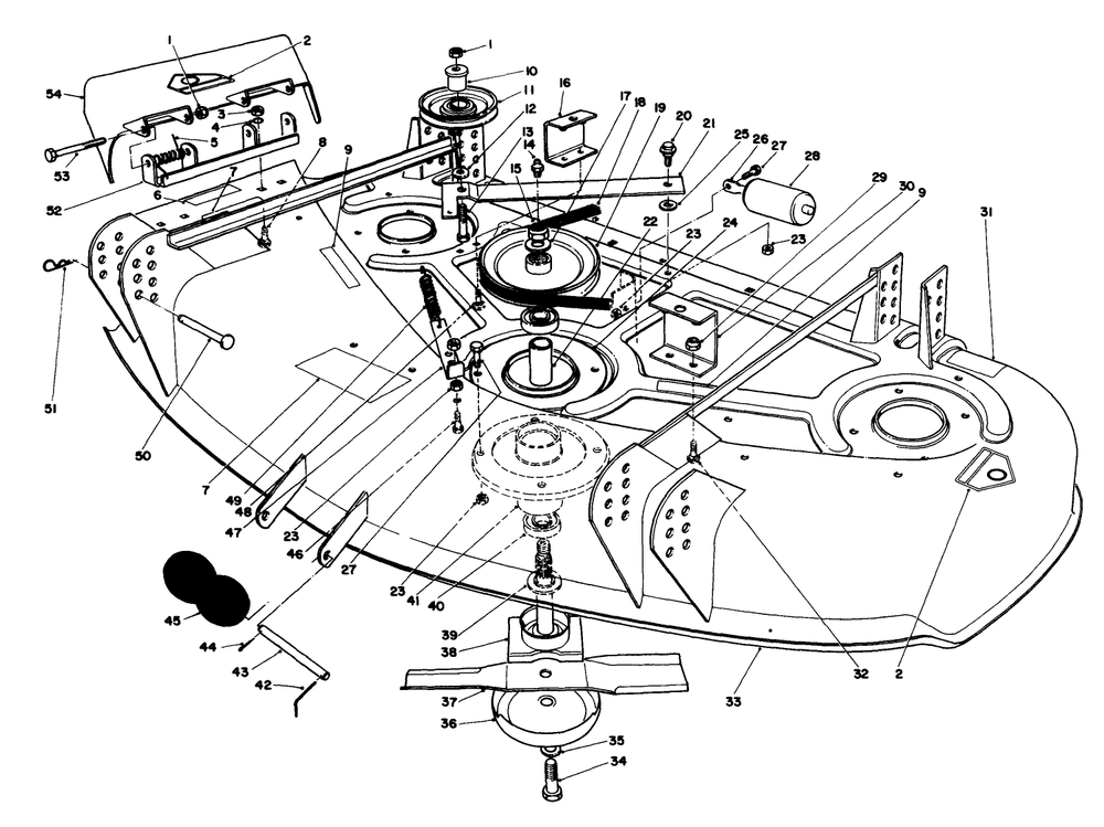 Cutting Unit Model No. 30544 Diagram and Parts List for 30718 1000001 - 1999999 Toro Lawn Tractor