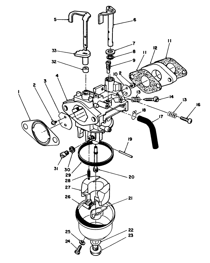 Carburetor Assembly (Engine No. Vmj7) Diagram and Parts List for 26625CS 9000001 - 9999999 Toro Lawn Mower