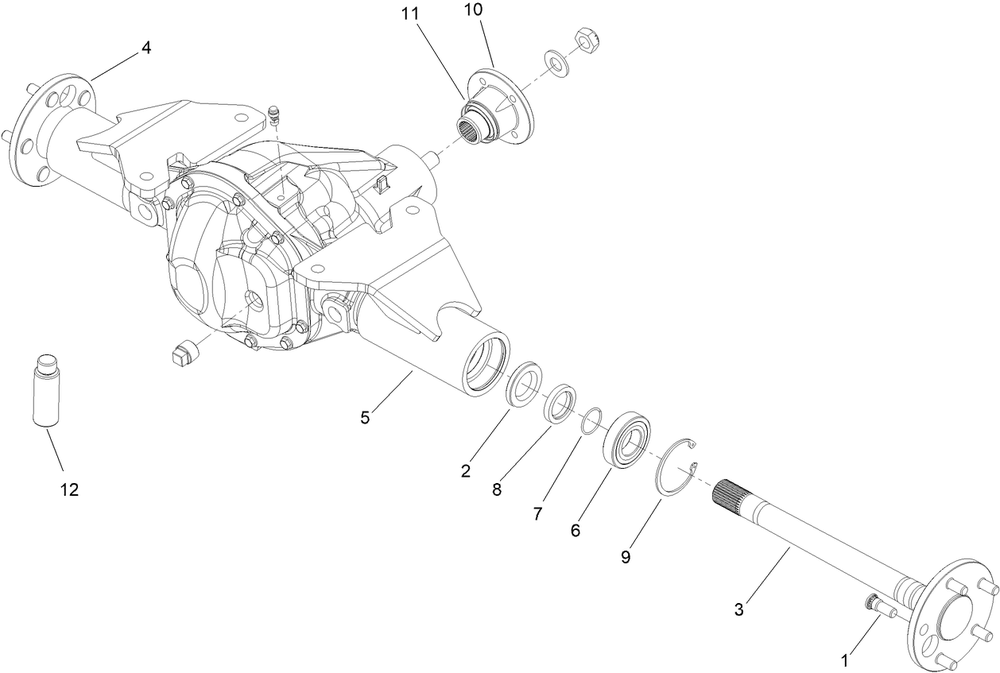 Dana 44 Assembly No. 147-5786 Diagram and Parts List for 25530T 323000000 - 999999999 Toro Lawn Tractor Accessories