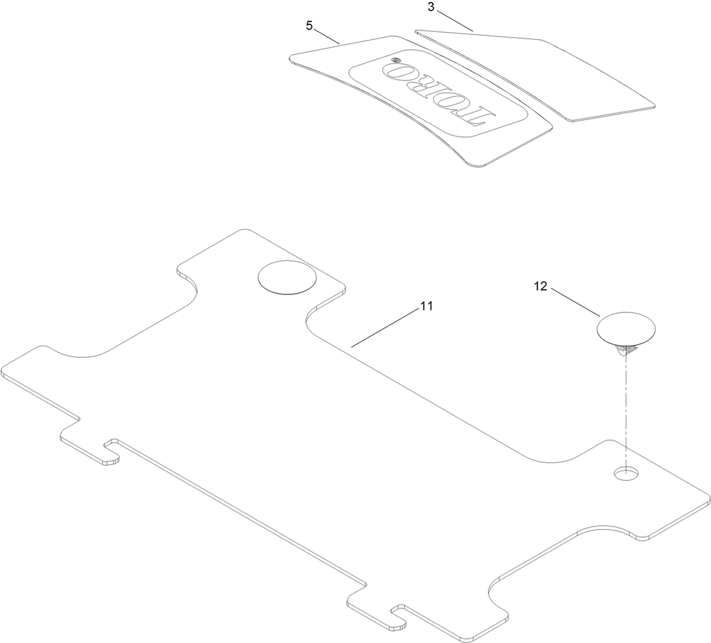 Decal Assembly Diagram and Parts List for 74685 409290000 - 410149999 Toro Lawn Tractor