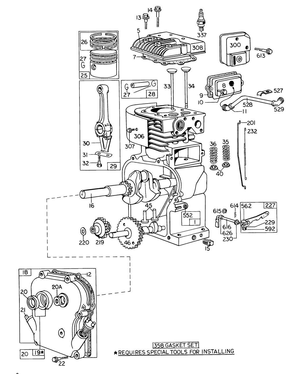 Engine Model No. 100292 Type 0245-07 Diagram and Parts List for 58114 5000001 - 5999999 Toro Tiller