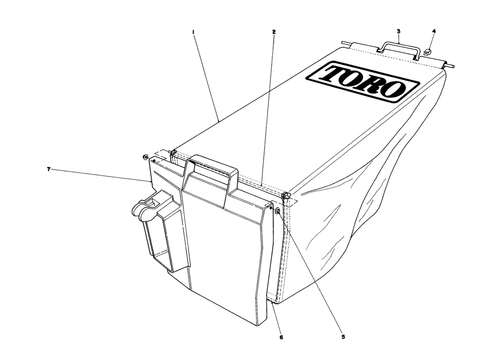 Grass Bag Assembly No. 8-0669 Diagram and Parts List for 20762 2000001 - 2999999 Toro Lawn Mower