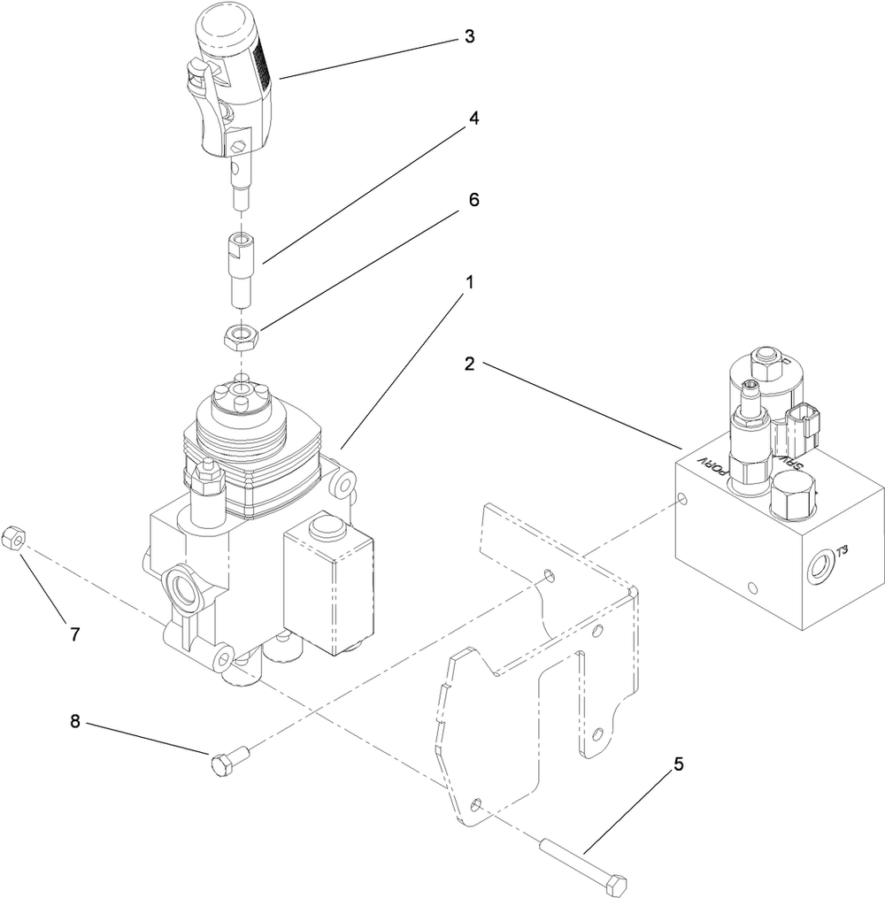 Control Valve Assembly Diagram and Parts List for 23208HD 400000000 - 999999999 Toro Stump Grinder