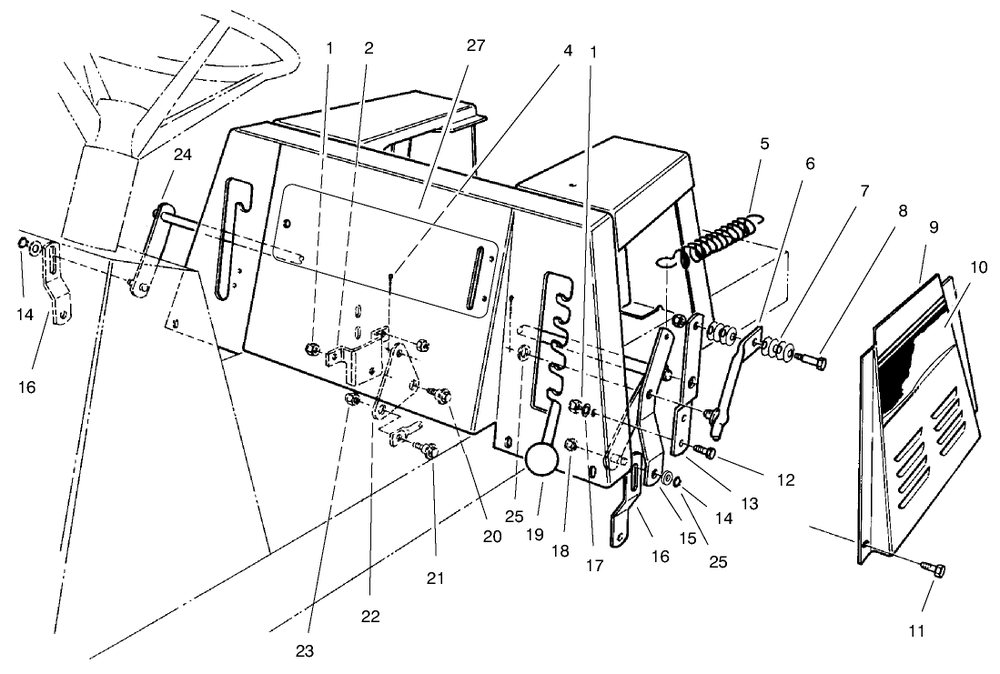 Linkage Assembly Diagram and Parts List for 70171 9900001 - 9999999 Toro Lawn Tractor