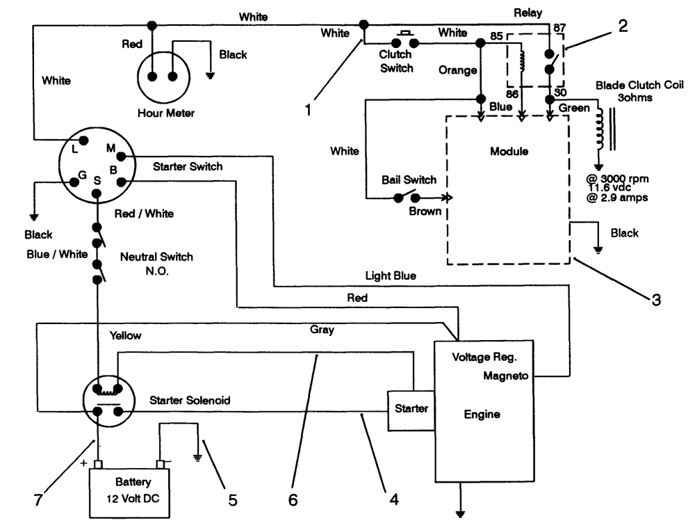 Electric Schematic Diagram and Parts List for 30185 20000001 - 29999999 Toro Lawn Tractor Accessories
