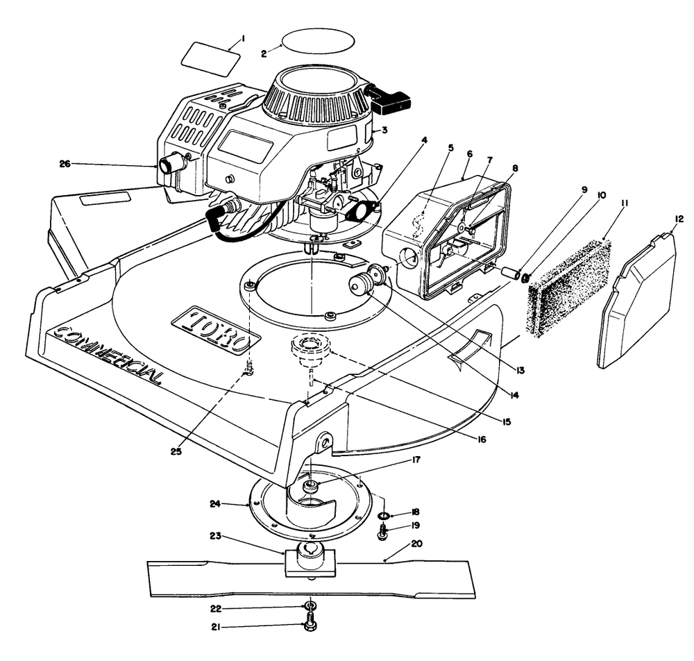 Engine Assembly Diagram and Parts List for 22700B 39000001 - 39999999 Toro Lawn Mower