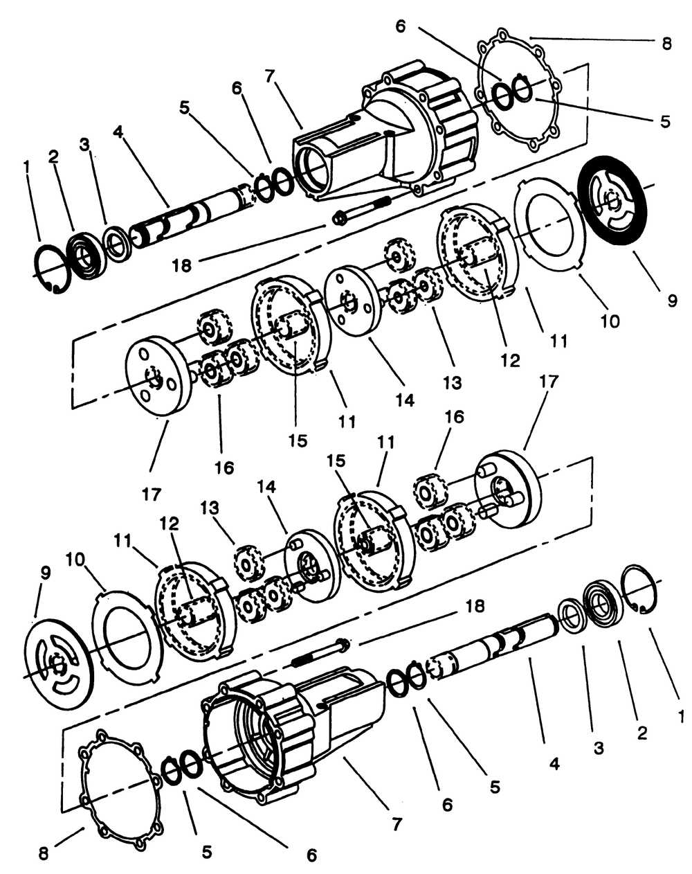 Transmission Eaton Model 751-045 Diagram and Parts List for R2-16BE01 2000001 - 2999999 Toro Lawn Tractor