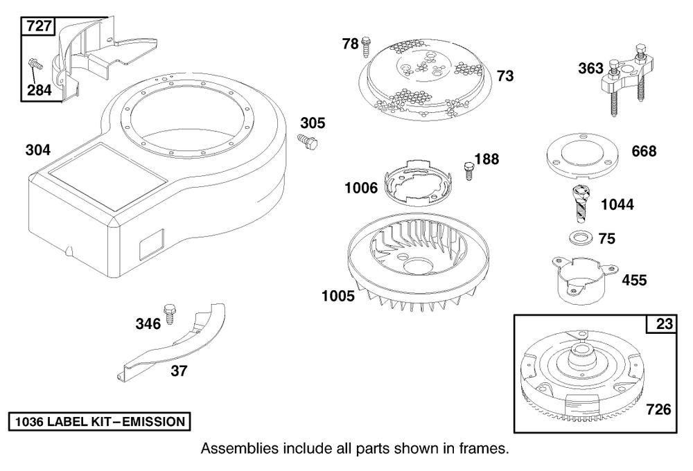 Engine Briggs & Stratton Model 28n707-1131-E1 Diagram and Parts List for 71215 8900001 - 8999999 Toro Lawn Tractor