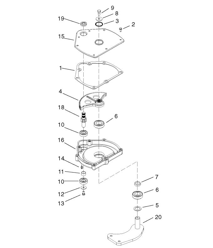 Steering Gearbox Assembly No. 99-7660 Diagram and Parts List for 12004 220000001 - 220999999 Toro Lawn Tractor