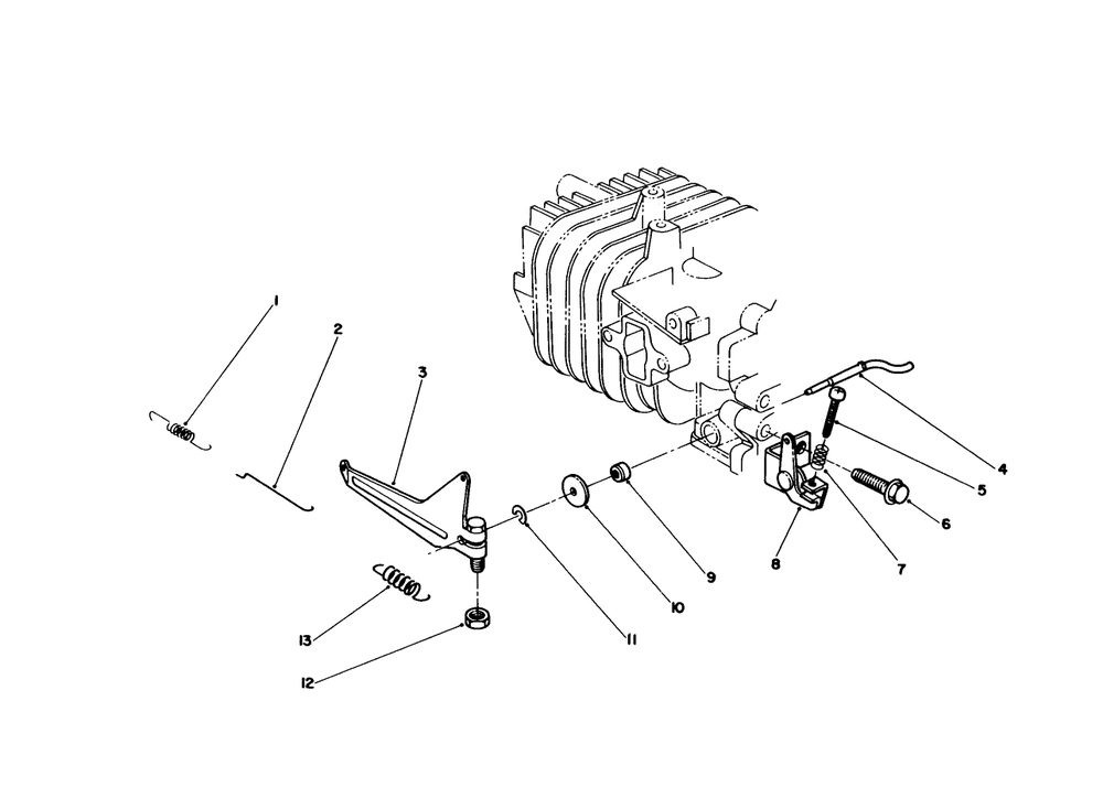 Governor Assembly (Engine Model No. 47pm1-4) Diagram and Parts List for 38180 2000001 - 2999999 Toro Snow Blower