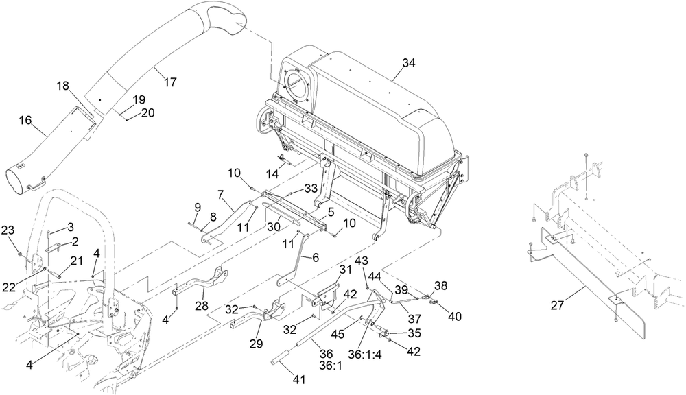 Dfs Mount Assembly Diagram and Parts List for 78474 400000000 - 999999999 Toro Lawn Tractor