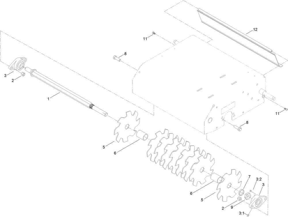 Bearing Assembly Diagram and Parts List for 23511 400000000 - 999999999 Toro Seeder