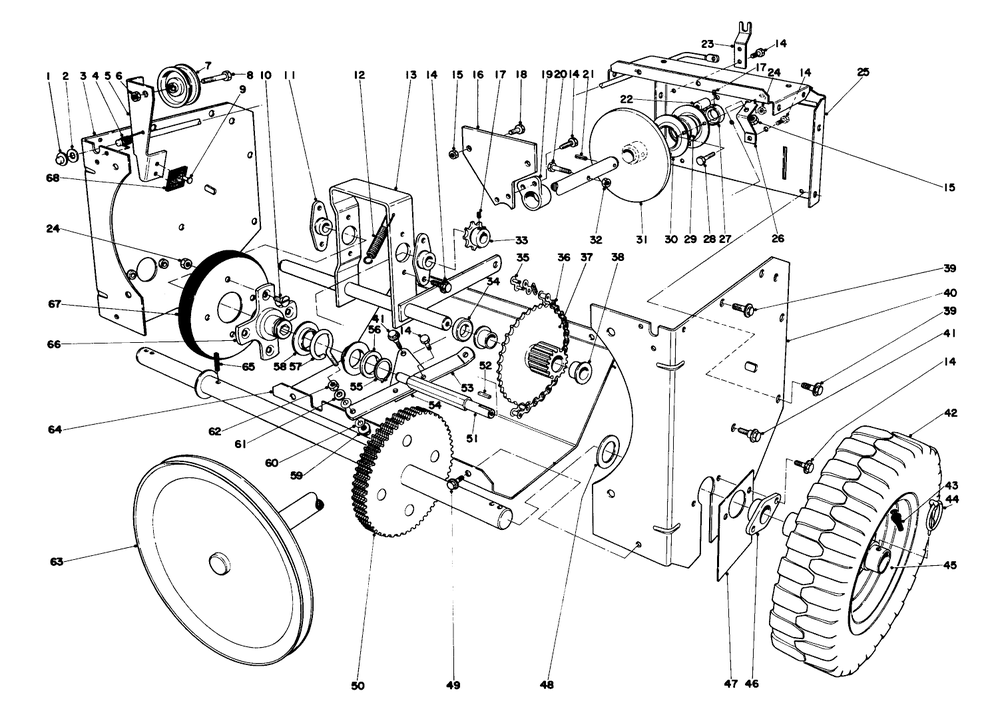 Traction Assembly Diagram and Parts List for 31625 6000001 - 6999999 Toro Snow Blower