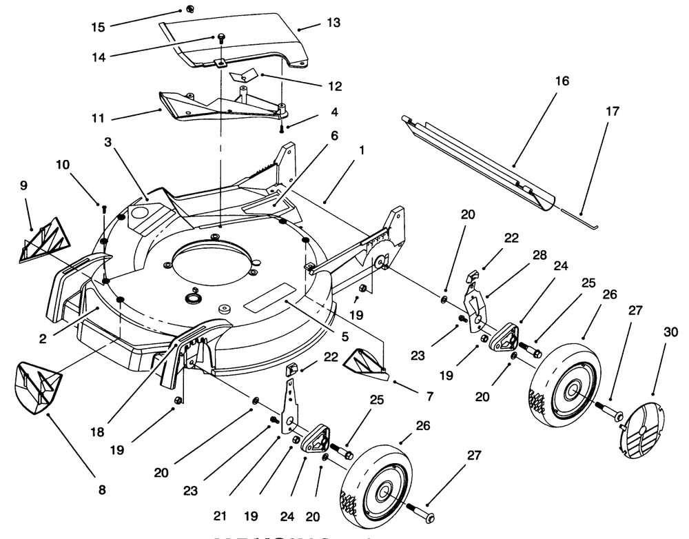 Housing Assembly Diagram and Parts List for 20461 6900001 - 6999999 Toro Lawn Mower