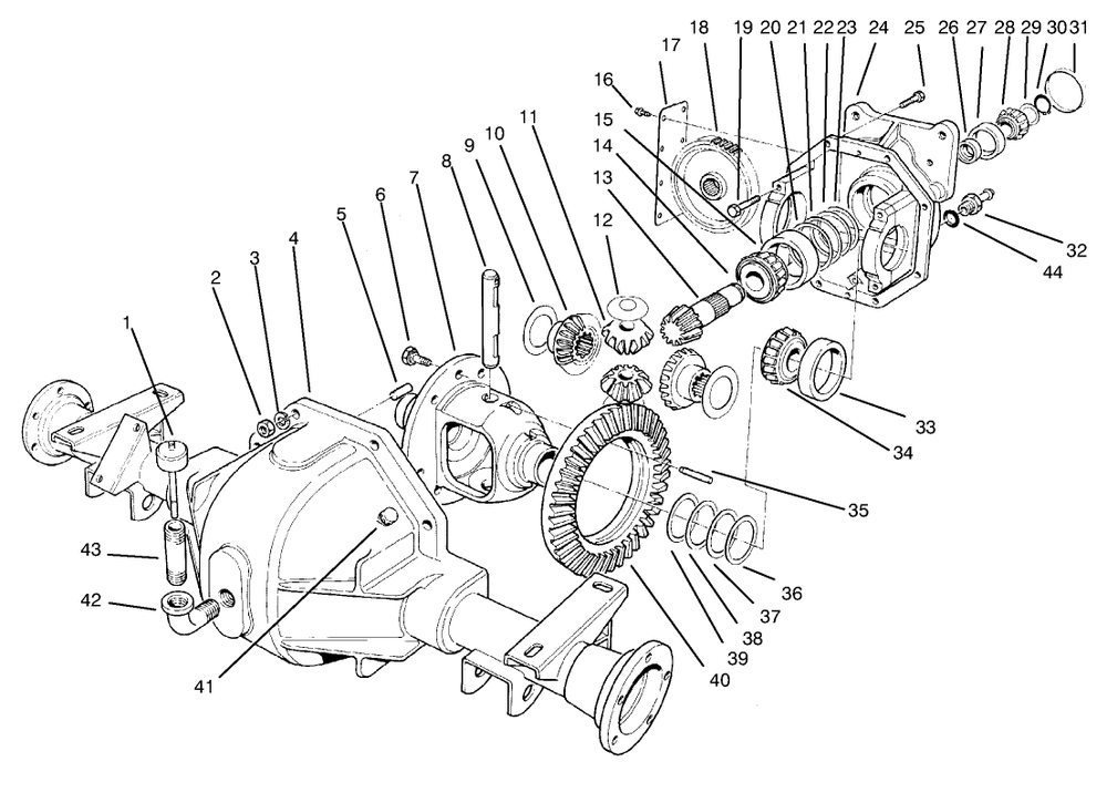 Differential Assembly Diagram and Parts List for 30620 790001 - 799999 Toro Lawn Tractor