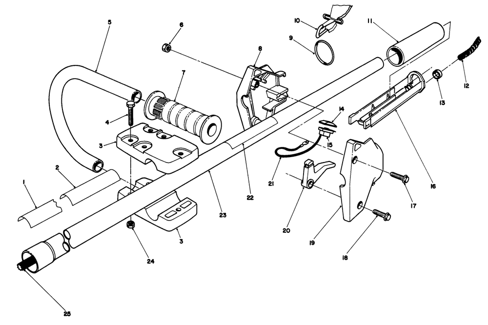 Handle Assembly Diagram and Parts List for 51660 9000001 - 9999999 Toro Trimmer