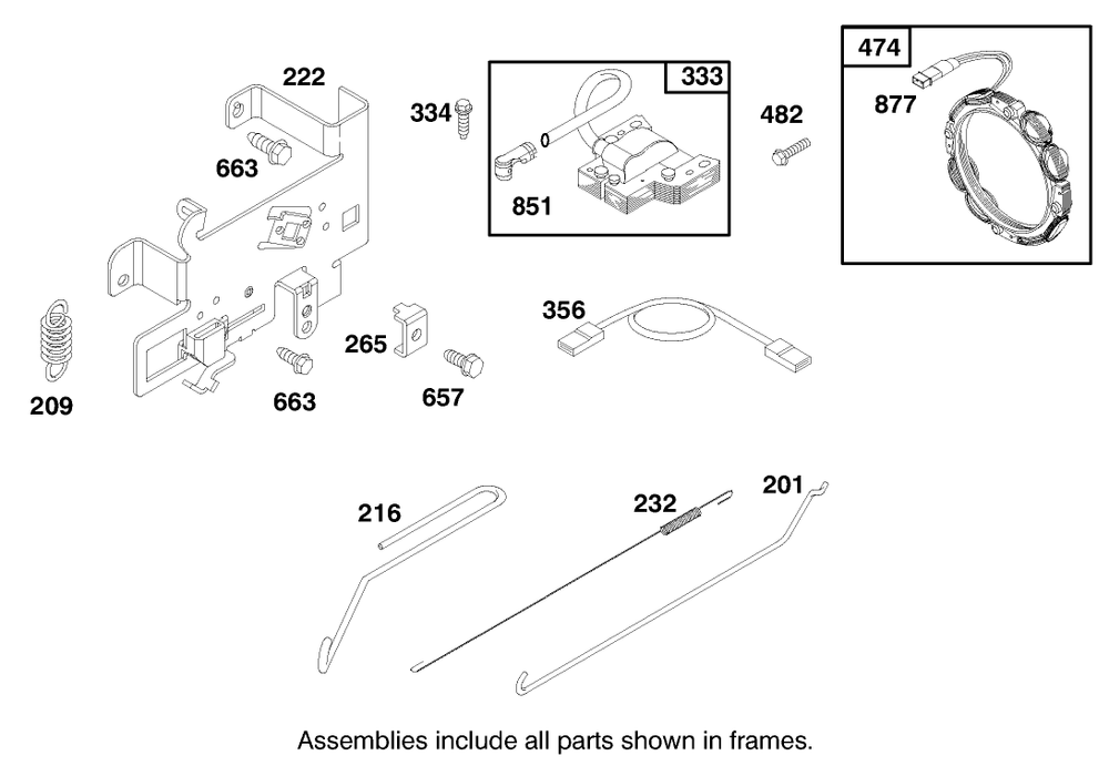 Engine Briggs & Stratton Mode 283707-1156-E1 Diagram and Parts List for 71201 8900001 - 8999999 Toro Lawn Tractor