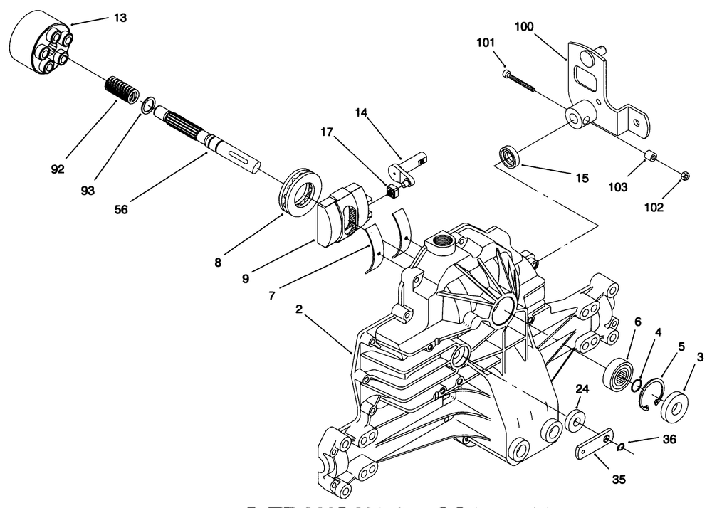 Hydro Transaxle Assembly Diagram and Parts List for 71218 6900001 - 6999999 Toro Lawn Tractor
