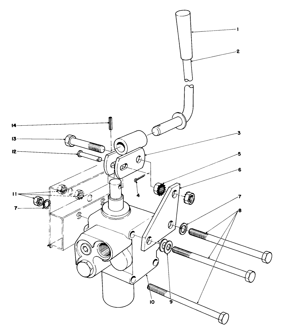 Valve And Lever Assembly Diagram and Parts List for 30775 400001 - 499999 Toro Lawn Tractor