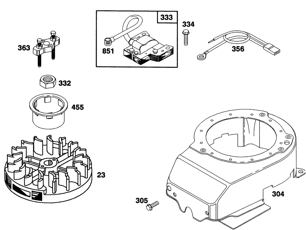 Engine Briggs & Stratton Model 122702-0182-01 Diagram and Parts List for 20906B 2000001 - 2999999 Toro Lawn Mower