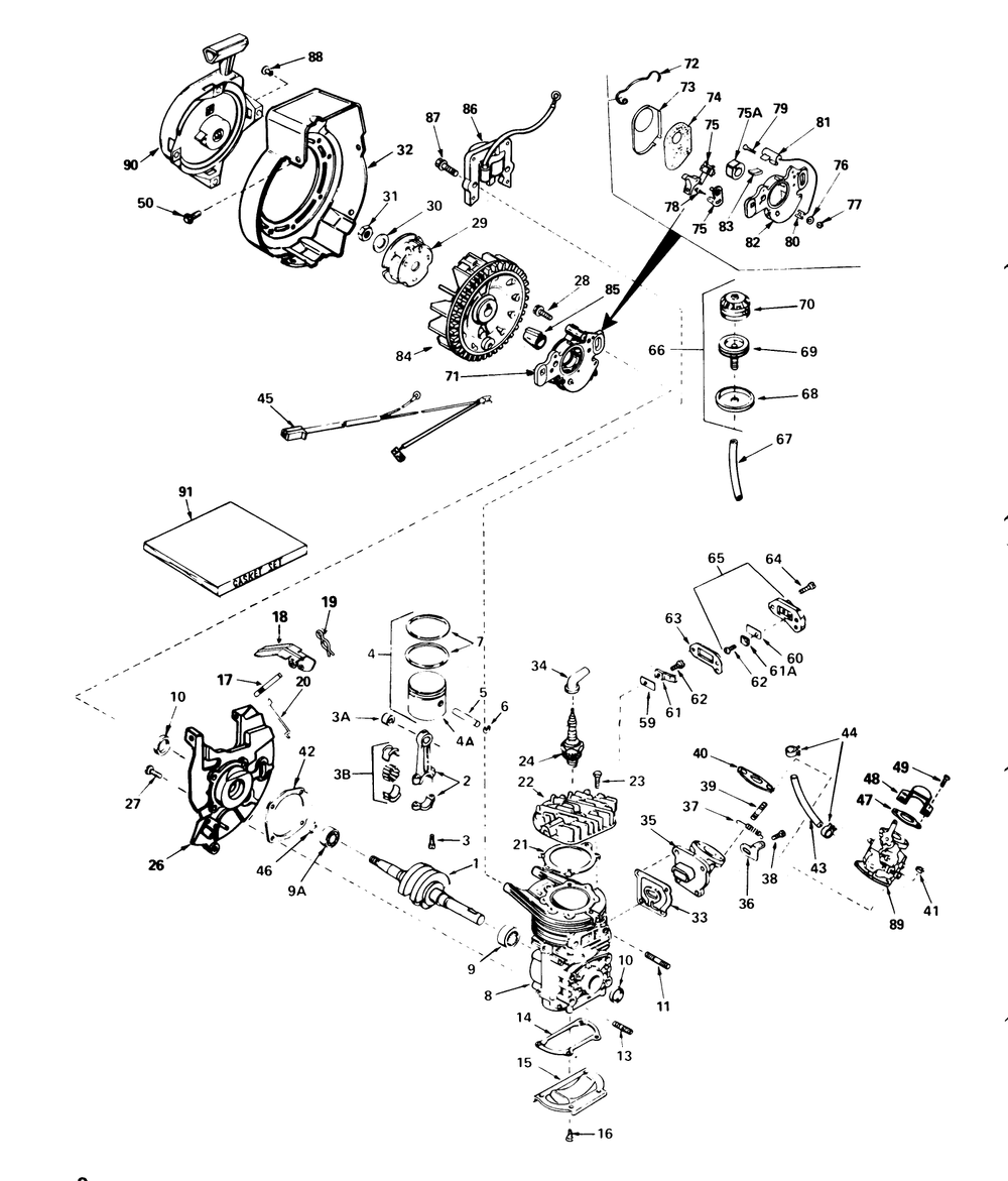 Engine Assembly Engine Tecumseh Model No. Ah520 Type 1602 Unit Model No. 38242 Diagram and Parts List for 38252 1000001 - 1999999 Toro Snow Blower