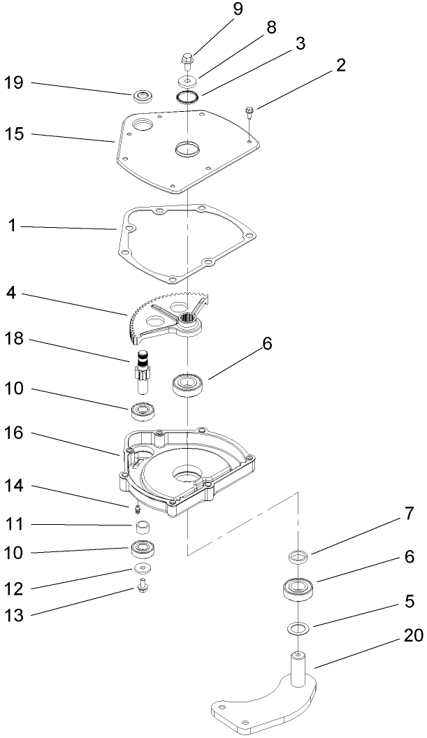 Steering Gearbox Assembly No. 99-7660 Diagram and Parts List for 12004TC 270000001 - 270999999 Toro Lawn Tractor