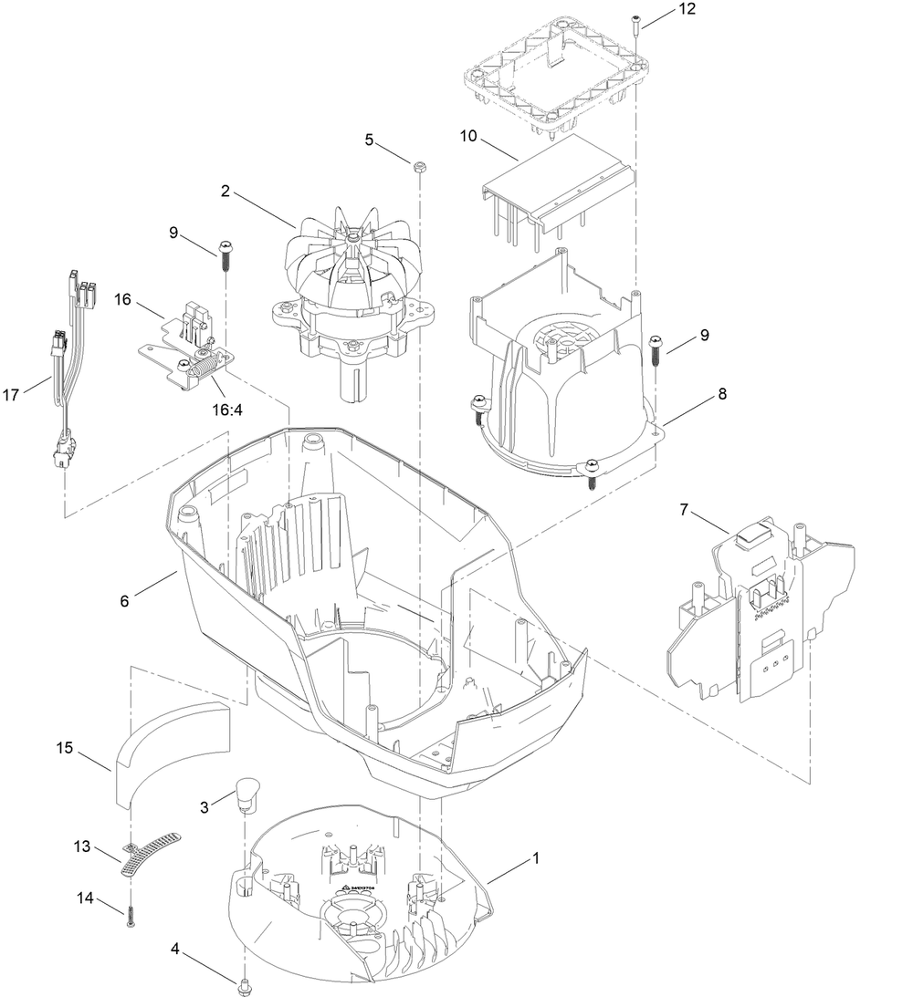 Motor Module No. 140-4213  Lower Shroud Assembly Diagram and Parts List for 21852 411700000 - 411899999 Toro Lawn Mower