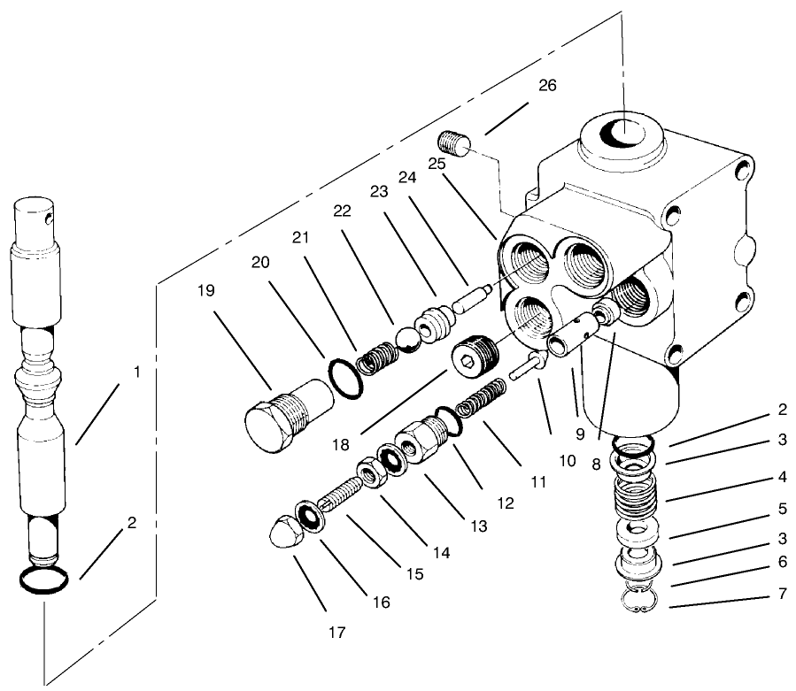 Valve Assembly No. 54-0090 Diagram and Parts List for 30612 790001 - 799999 Toro Lawn Tractor