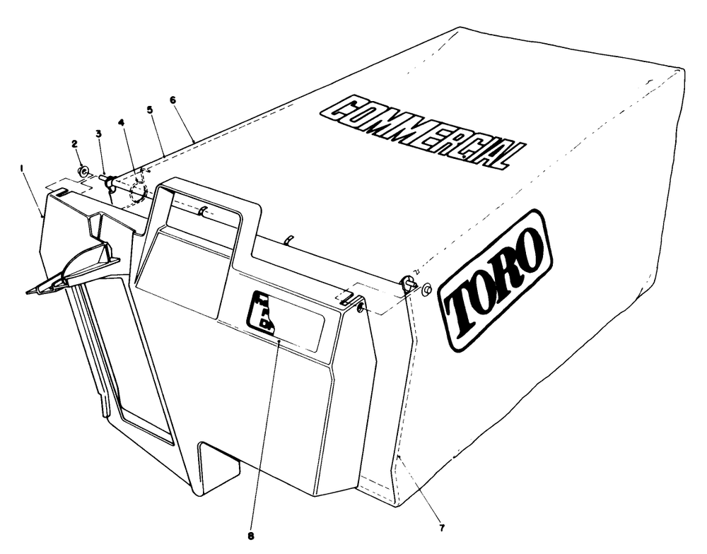 Grass Bag Assembly No. 11-5609 Diagram and Parts List for 22035 8000001 - 8002989 Toro Lawn Mower