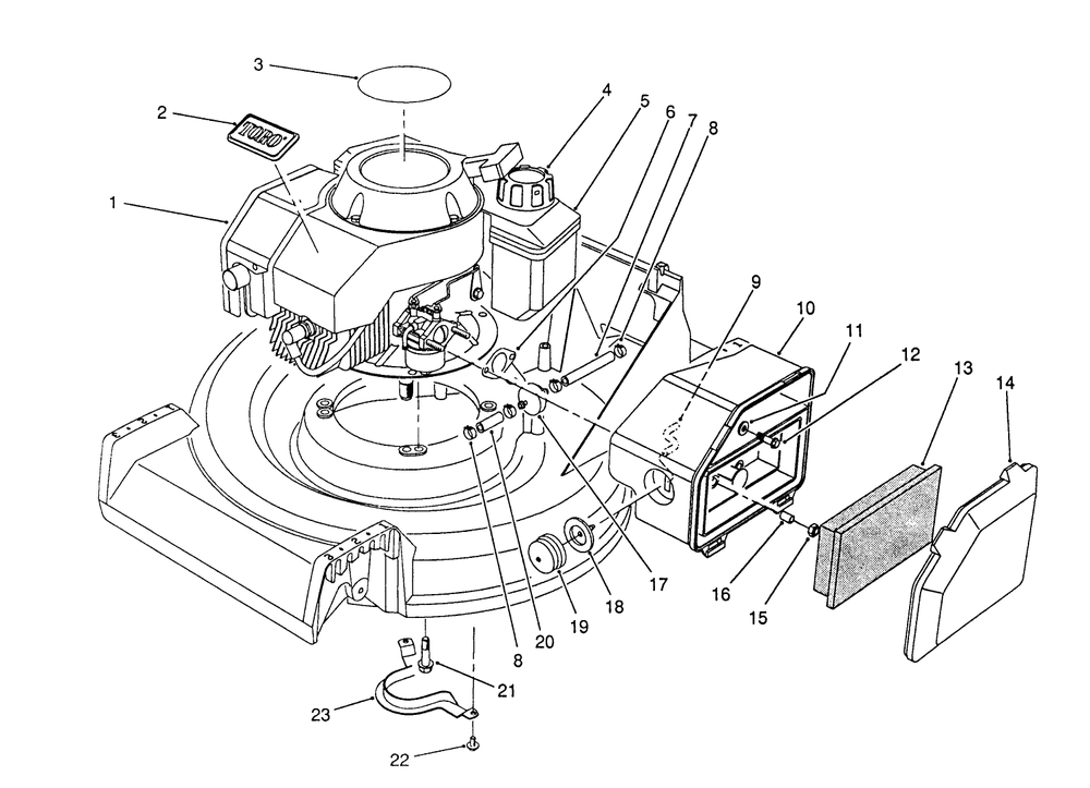 Engine Assembly Diagram and Parts List for 26682 0000001 - 0999999 Toro Lawn Mower