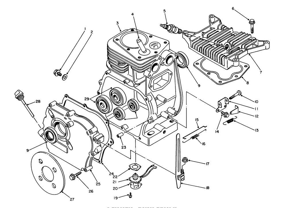 Engine Assembly Diagram and Parts List for 62012 7000001 - 7999999 Toro Generator