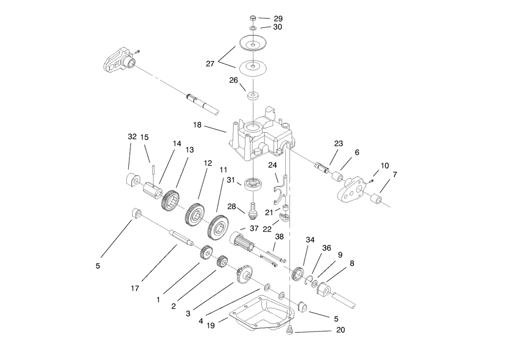 Gear Case Assembly Diagram and Parts List for 20479 7900001 - 7999999 Toro Lawn Mower