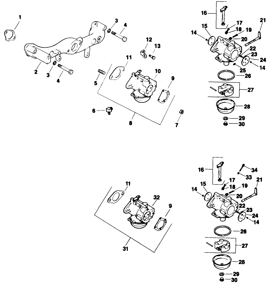Carburetor-Engine Kohler Model No. Mv16s-Type 56519 Diagram and Parts List for 30180 200001 - 299999 Toro Lawn Tractor Accessories