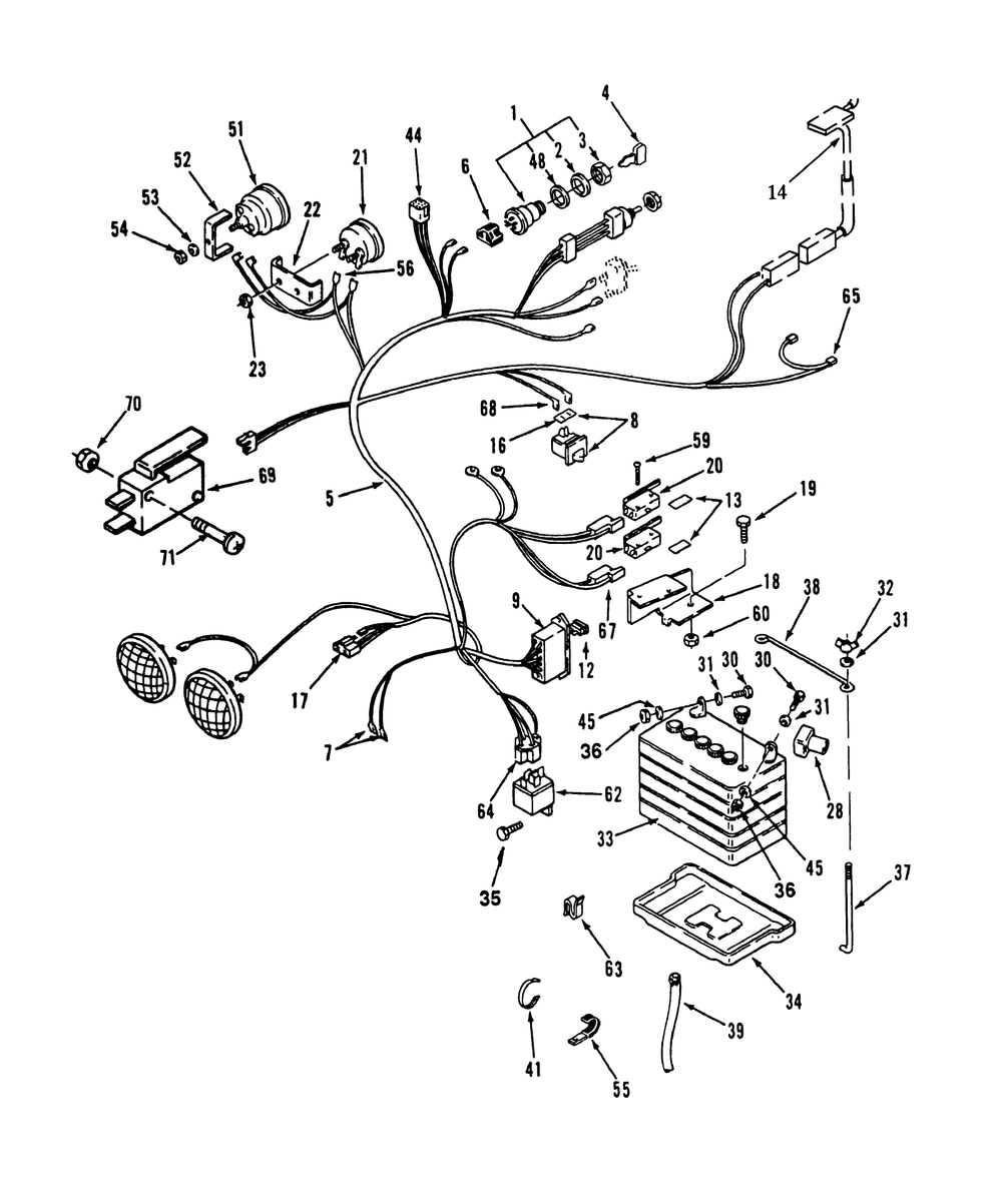 Electrical System Diagram and Parts List for R1-16O804 2000001 - 2999999 Toro Lawn Tractor