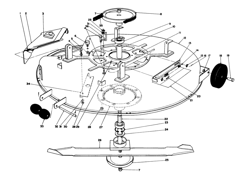 32" Cutting Deck Model No. 59130 Diagram and Parts List for 57450 1000001 - 1999999 Toro Lawn Tractor