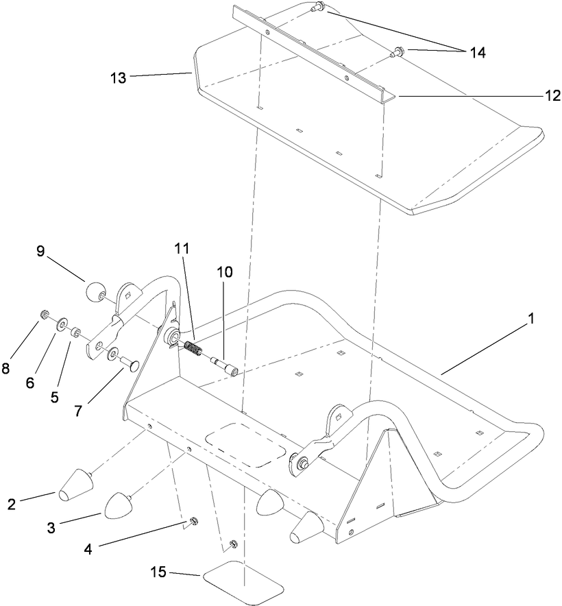 Platform Assembly 1 Diagram and Parts List for 74558 (290000001-290000209)(2009) Toro Lawn Mower