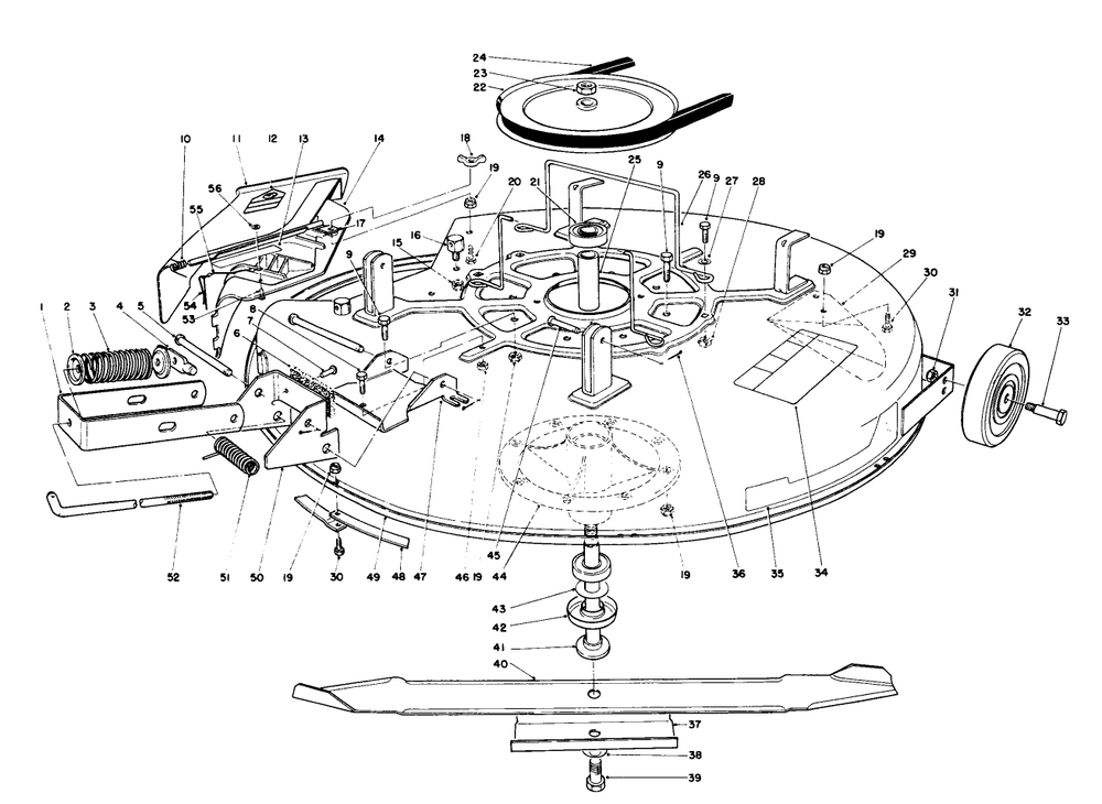 Mower Assembly-Recycler Diagram and Parts List for 56190 2000001 - 2999999 Toro Lawn Tractor