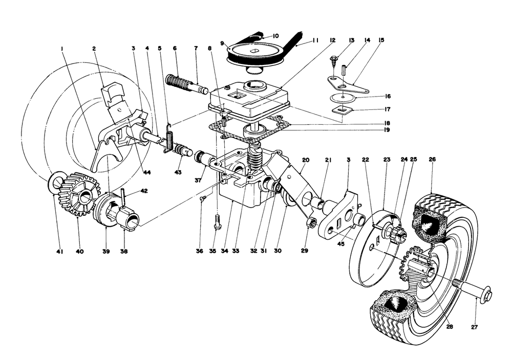 Gear Box Assembly Model 16287 Diagram and Parts List for 16155 9000001 - 9999999 Toro Lawn Mower