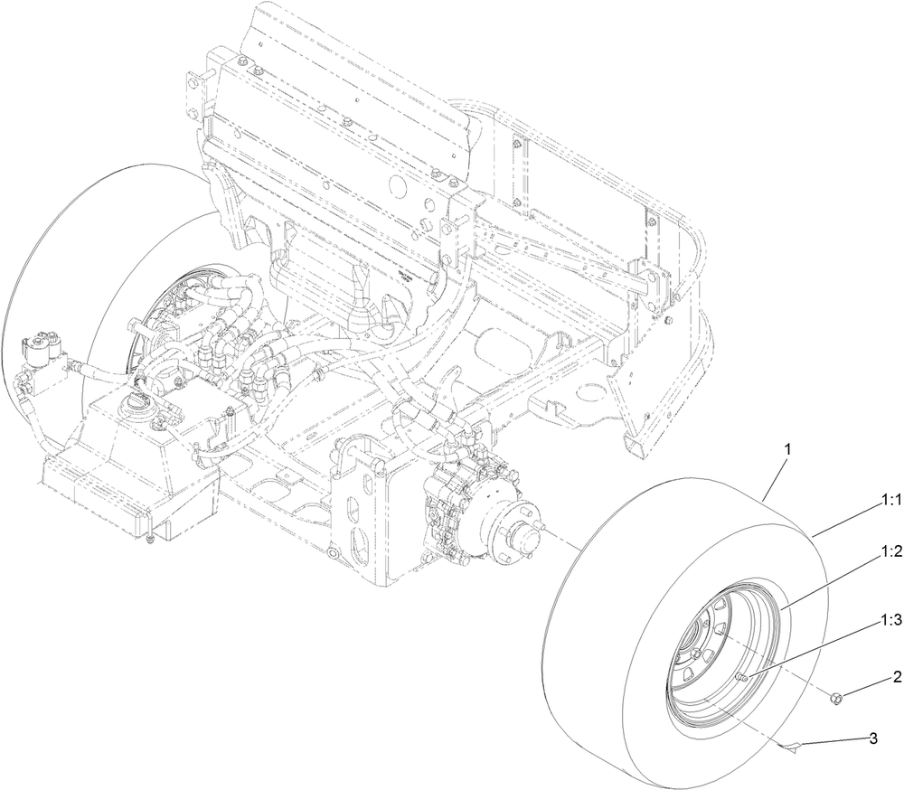 Rear Wheel Assembly Diagram and Parts List for 72028 412410000 - 412699999 Toro Lawn Tractor