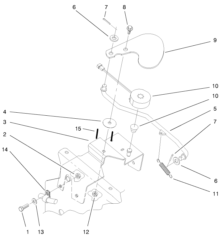 Cruise Control Assembly Diagram and Parts List for 73552 9900001 - 9999999 Toro Lawn Tractor