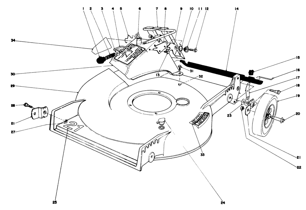 Housing Assembly Diagram and Parts List for 20610 0000001 - 0999999 Toro Lawn Mower