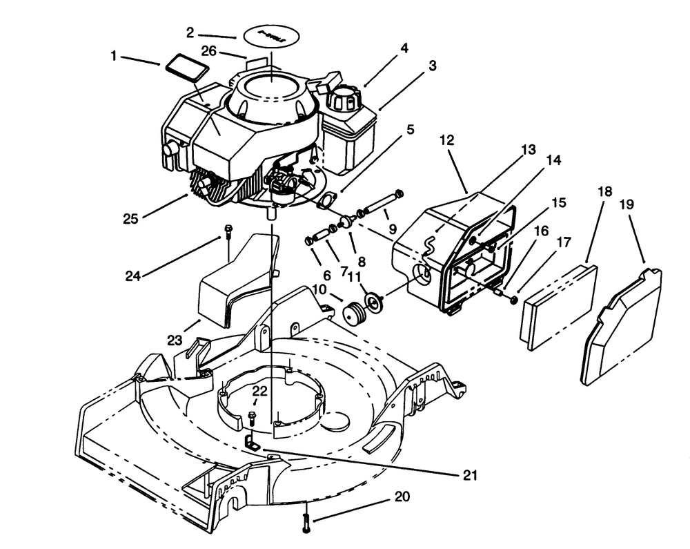Engine Assembly Diagram and Parts List for 16212B 39000001 - 39999999 Toro Lawn Mower