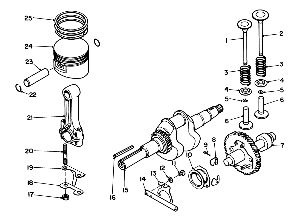 Crankshaft Assembly Diagram and Parts List for 59270 4000001 - 4999999 Toro Engine