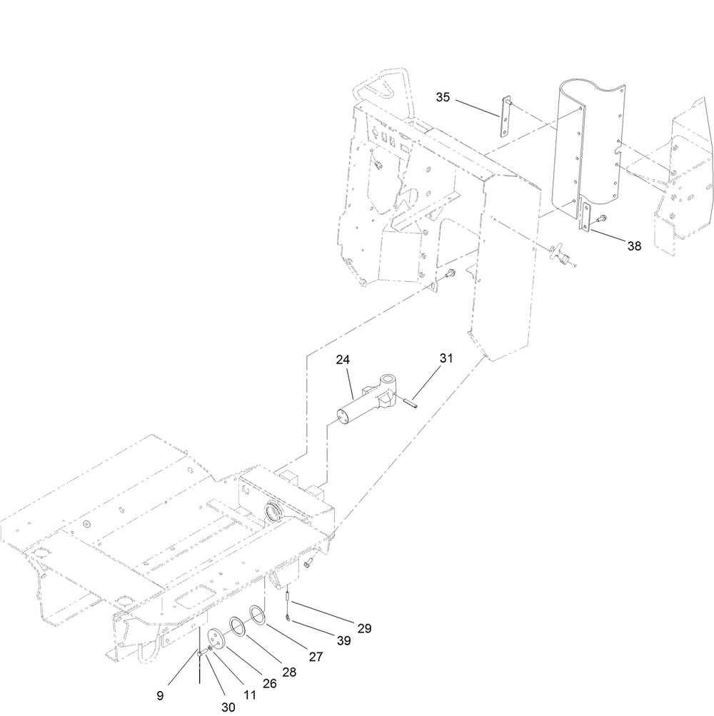 Pivot Assembly Diagram and Parts List for 25403 401400000 - 404599999 Toro Lawn Tractor Accessories