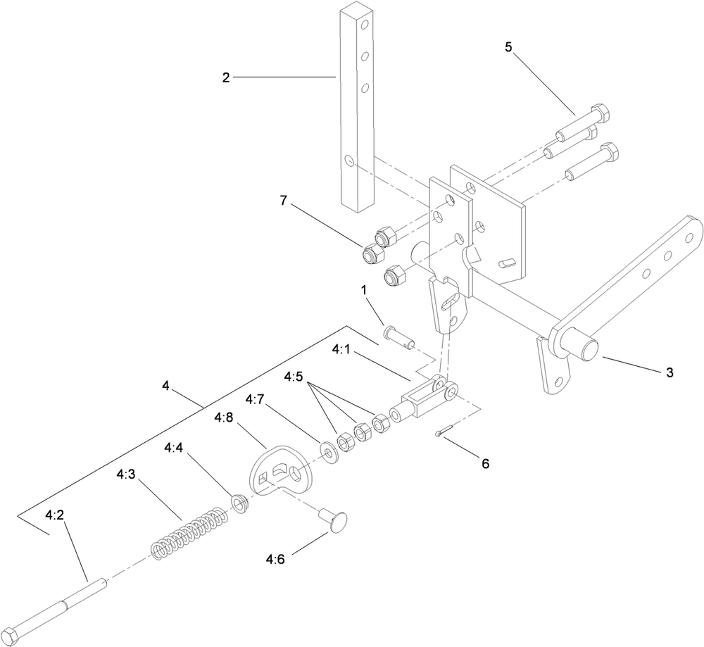 Rh Motion Control Assembly Diagram and Parts List for 74296 (311000001-311999999)(2011) Toro Lawn Mower